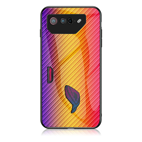 Silikon Schutzhülle Rahmen Tasche Hülle Spiegel Farbverlauf Regenbogen LS2 für Asus ROG Phone 7 Ultimate Orange