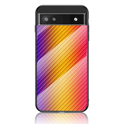 Silikon Schutzhülle Rahmen Tasche Hülle Spiegel Farbverlauf Regenbogen LS2 für Google Pixel 6a 5G Orange