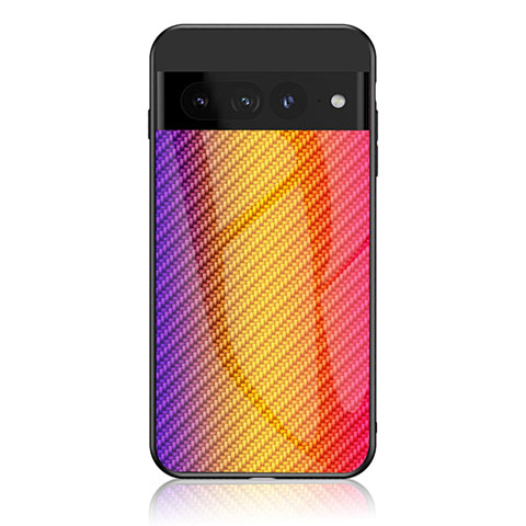 Silikon Schutzhülle Rahmen Tasche Hülle Spiegel Farbverlauf Regenbogen LS2 für Google Pixel 7 Pro 5G Orange