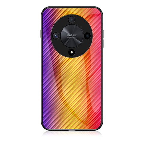 Silikon Schutzhülle Rahmen Tasche Hülle Spiegel Farbverlauf Regenbogen LS2 für Huawei Honor Magic6 Lite 5G Orange