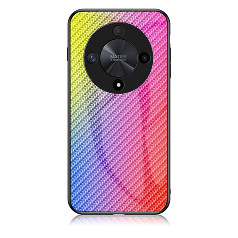 Silikon Schutzhülle Rahmen Tasche Hülle Spiegel Farbverlauf Regenbogen LS2 für Huawei Honor Magic6 Lite 5G Rosa