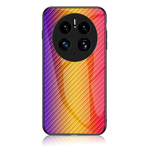 Silikon Schutzhülle Rahmen Tasche Hülle Spiegel Farbverlauf Regenbogen LS2 für Huawei Mate 50 Pro Orange