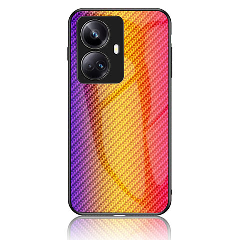 Silikon Schutzhülle Rahmen Tasche Hülle Spiegel Farbverlauf Regenbogen LS2 für Realme 10 Pro+ Plus 5G Orange