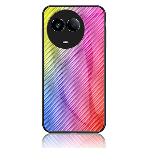 Silikon Schutzhülle Rahmen Tasche Hülle Spiegel Farbverlauf Regenbogen LS2 für Realme 11 5G Rosa