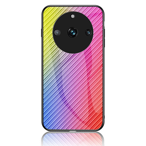 Silikon Schutzhülle Rahmen Tasche Hülle Spiegel Farbverlauf Regenbogen LS2 für Realme 11 Pro 5G Rosa