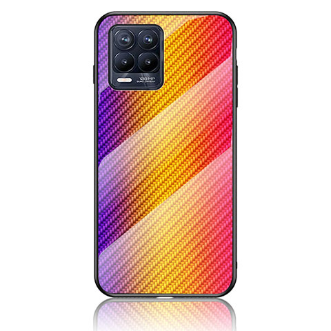 Silikon Schutzhülle Rahmen Tasche Hülle Spiegel Farbverlauf Regenbogen LS2 für Realme 8 Pro Orange