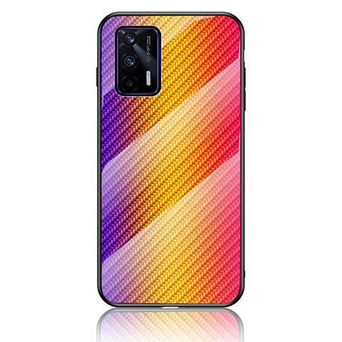 Silikon Schutzhülle Rahmen Tasche Hülle Spiegel Farbverlauf Regenbogen LS2 für Realme GT 5G Orange