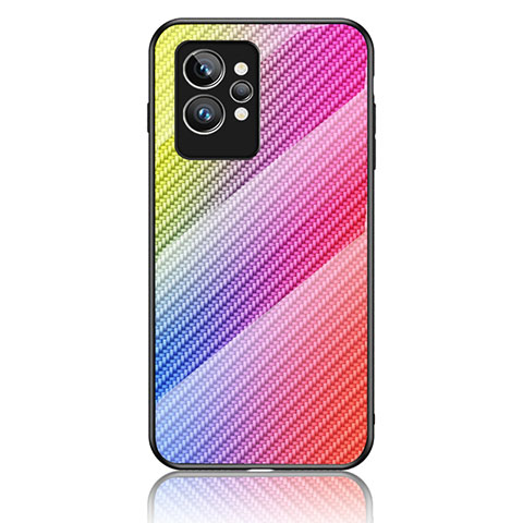 Silikon Schutzhülle Rahmen Tasche Hülle Spiegel Farbverlauf Regenbogen LS2 für Realme GT2 Pro 5G Rosa