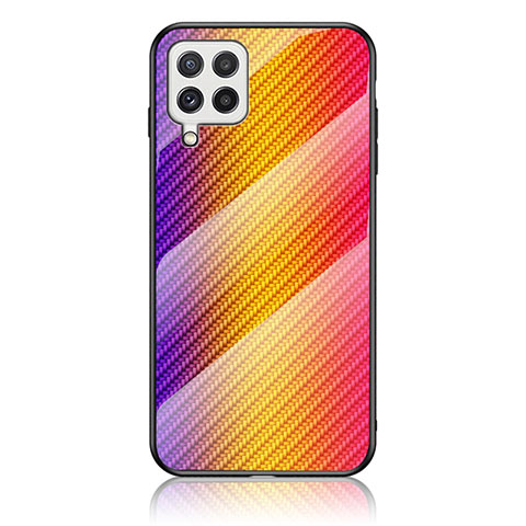 Silikon Schutzhülle Rahmen Tasche Hülle Spiegel Farbverlauf Regenbogen LS2 für Samsung Galaxy A22 4G Orange