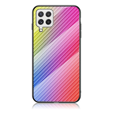 Silikon Schutzhülle Rahmen Tasche Hülle Spiegel Farbverlauf Regenbogen LS2 für Samsung Galaxy A22 4G Rosa