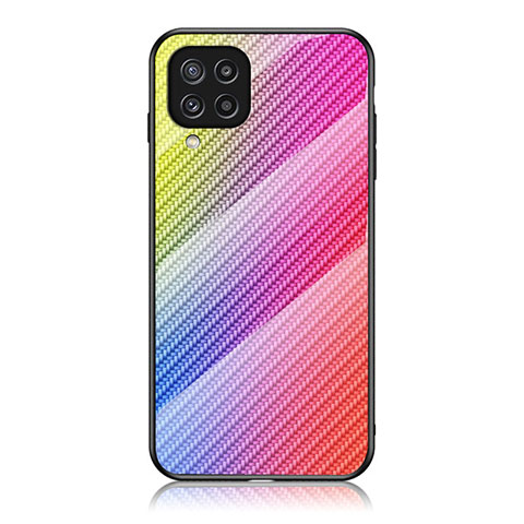 Silikon Schutzhülle Rahmen Tasche Hülle Spiegel Farbverlauf Regenbogen LS2 für Samsung Galaxy M32 4G Rosa