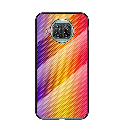 Silikon Schutzhülle Rahmen Tasche Hülle Spiegel Farbverlauf Regenbogen LS2 für Xiaomi Mi 10i 5G Orange
