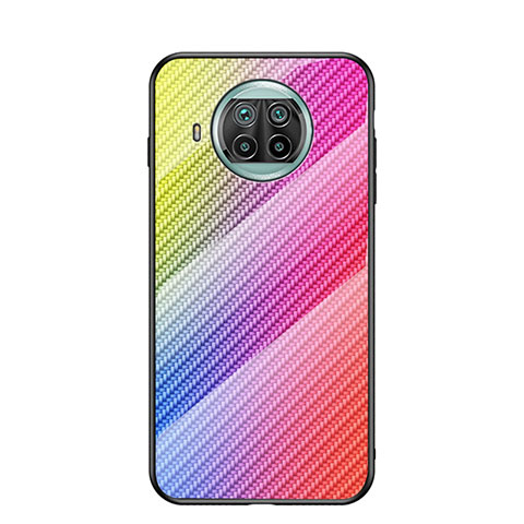 Silikon Schutzhülle Rahmen Tasche Hülle Spiegel Farbverlauf Regenbogen LS2 für Xiaomi Mi 10i 5G Rosa