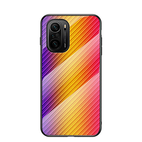 Silikon Schutzhülle Rahmen Tasche Hülle Spiegel Farbverlauf Regenbogen LS2 für Xiaomi Mi 11i 5G Orange