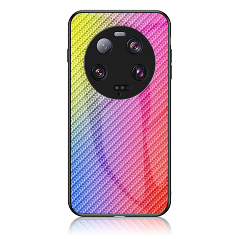 Silikon Schutzhülle Rahmen Tasche Hülle Spiegel Farbverlauf Regenbogen LS2 für Xiaomi Mi 13 Ultra 5G Rosa