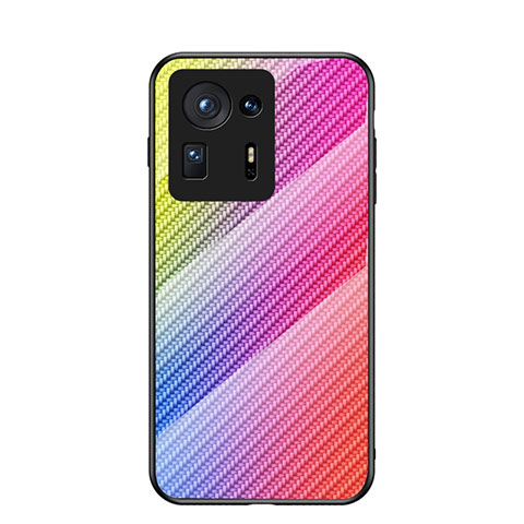 Silikon Schutzhülle Rahmen Tasche Hülle Spiegel Farbverlauf Regenbogen LS2 für Xiaomi Mi Mix 4 5G Rosa