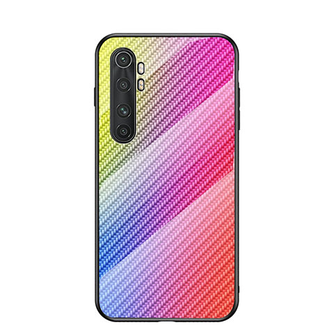 Silikon Schutzhülle Rahmen Tasche Hülle Spiegel Farbverlauf Regenbogen LS2 für Xiaomi Mi Note 10 Lite Rosa