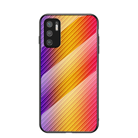 Silikon Schutzhülle Rahmen Tasche Hülle Spiegel Farbverlauf Regenbogen LS2 für Xiaomi POCO M3 Pro 5G Orange