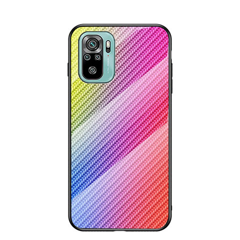 Silikon Schutzhülle Rahmen Tasche Hülle Spiegel Farbverlauf Regenbogen LS2 für Xiaomi Poco M5S Rosa