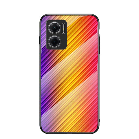 Silikon Schutzhülle Rahmen Tasche Hülle Spiegel Farbverlauf Regenbogen LS2 für Xiaomi Redmi 10 Prime Plus 5G Orange