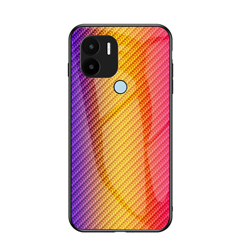 Silikon Schutzhülle Rahmen Tasche Hülle Spiegel Farbverlauf Regenbogen LS2 für Xiaomi Redmi A1 Plus Rosa