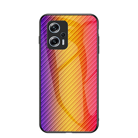 Silikon Schutzhülle Rahmen Tasche Hülle Spiegel Farbverlauf Regenbogen LS2 für Xiaomi Redmi K50i 5G Orange