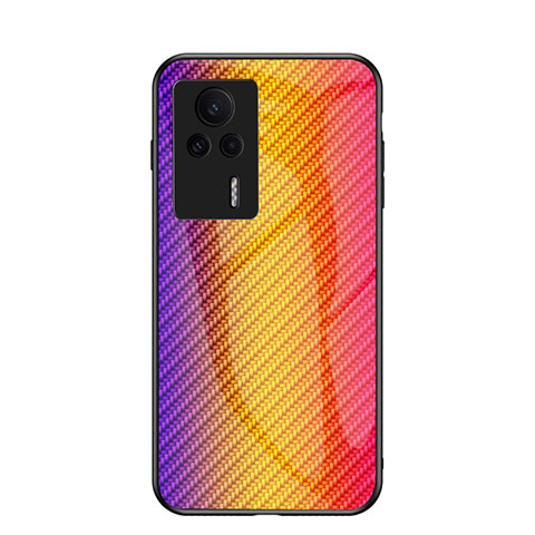 Silikon Schutzhülle Rahmen Tasche Hülle Spiegel Farbverlauf Regenbogen LS2 für Xiaomi Redmi K60E 5G Orange