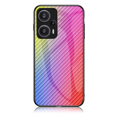 Silikon Schutzhülle Rahmen Tasche Hülle Spiegel Farbverlauf Regenbogen LS2 für Xiaomi Redmi Note 12 Turbo 5G Rosa