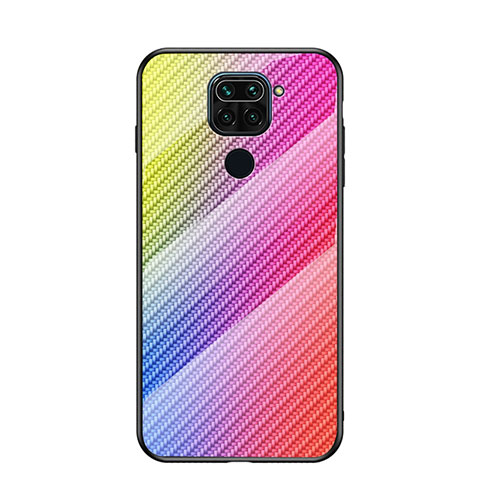 Silikon Schutzhülle Rahmen Tasche Hülle Spiegel Farbverlauf Regenbogen LS2 für Xiaomi Redmi Note 9 Rosa