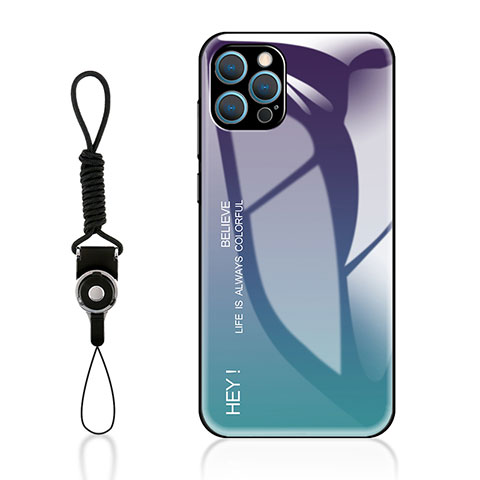 Silikon Schutzhülle Rahmen Tasche Hülle Spiegel Farbverlauf Regenbogen M01 für Apple iPhone 14 Pro Max Violett