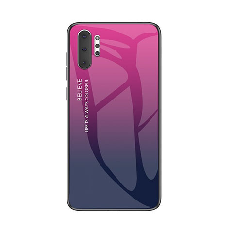 Silikon Schutzhülle Rahmen Tasche Hülle Spiegel Farbverlauf Regenbogen M01 für Samsung Galaxy Note 10 Plus Violett