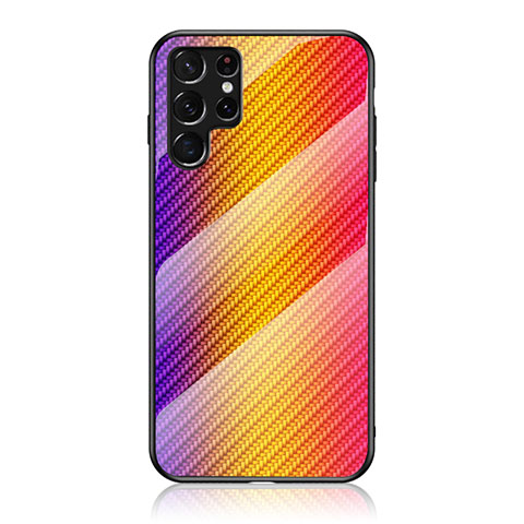 Silikon Schutzhülle Rahmen Tasche Hülle Spiegel Farbverlauf Regenbogen M01 für Samsung Galaxy S25 Ultra 5G Gelb