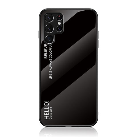 Silikon Schutzhülle Rahmen Tasche Hülle Spiegel Farbverlauf Regenbogen M02 für Samsung Galaxy S22 Ultra 5G Schwarz