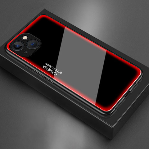 Silikon Schutzhülle Rahmen Tasche Hülle Spiegel für Apple iPhone 13 Rot