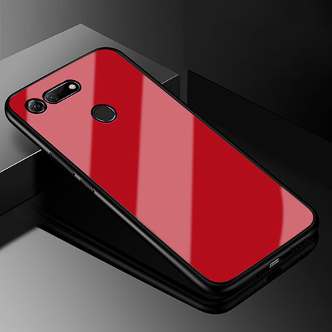 Silikon Schutzhülle Rahmen Tasche Hülle Spiegel für Huawei Honor V20 Rot