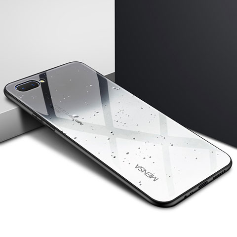 Silikon Schutzhülle Rahmen Tasche Hülle Spiegel für Oppo A5 Grau