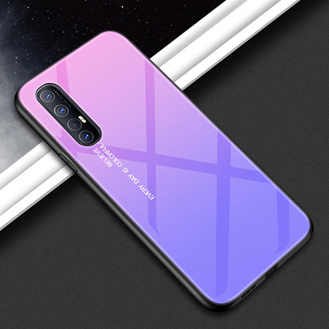 Silikon Schutzhülle Rahmen Tasche Hülle Spiegel für Oppo Reno3 Pro Cyan