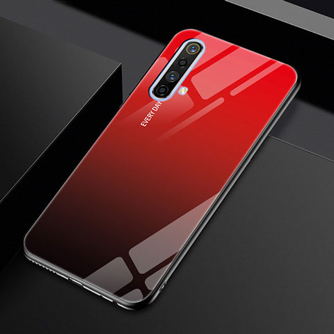 Silikon Schutzhülle Rahmen Tasche Hülle Spiegel für Realme X50m 5G Rot