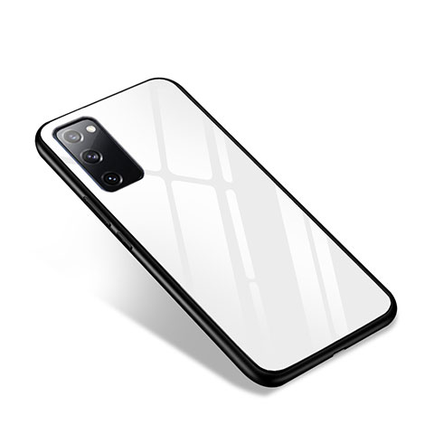 Silikon Schutzhülle Rahmen Tasche Hülle Spiegel für Samsung Galaxy S20 FE (2022) 5G Weiß
