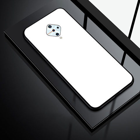 Silikon Schutzhülle Rahmen Tasche Hülle Spiegel für Vivo S1 Pro Weiß