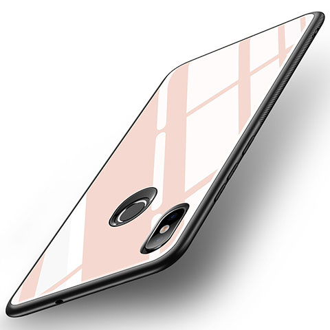 Silikon Schutzhülle Rahmen Tasche Hülle Spiegel für Xiaomi Mi 8 Rosegold