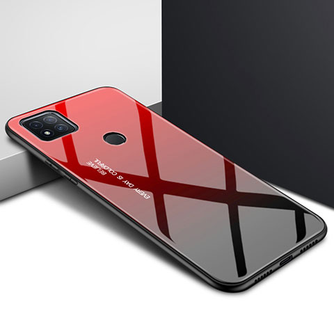 Silikon Schutzhülle Rahmen Tasche Hülle Spiegel für Xiaomi Redmi 9 India Rot