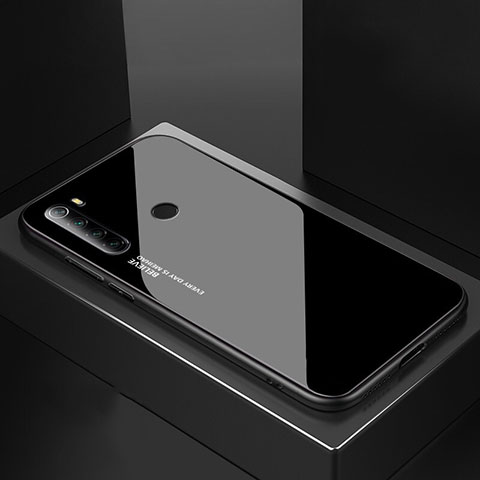 Silikon Schutzhülle Rahmen Tasche Hülle Spiegel für Xiaomi Redmi Note 8 (2021) Schwarz