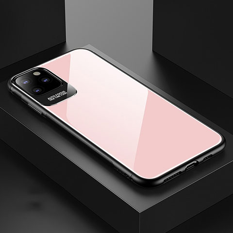 Silikon Schutzhülle Rahmen Tasche Hülle Spiegel G02 für Apple iPhone 11 Pro Max Rosa