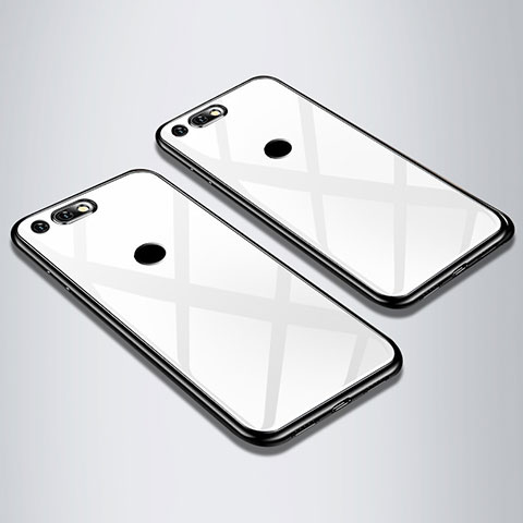 Silikon Schutzhülle Rahmen Tasche Hülle Spiegel M01 für Huawei Honor View 20 Weiß