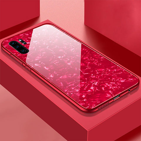 Silikon Schutzhülle Rahmen Tasche Hülle Spiegel M01 für Huawei P30 Pro New Edition Rot