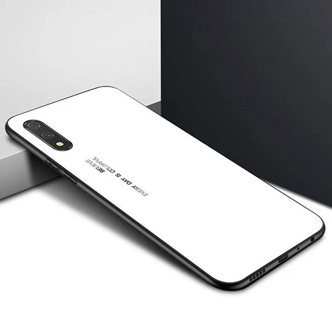 Silikon Schutzhülle Rahmen Tasche Hülle Spiegel M01 für Huawei Y9 Prime (2019) Weiß