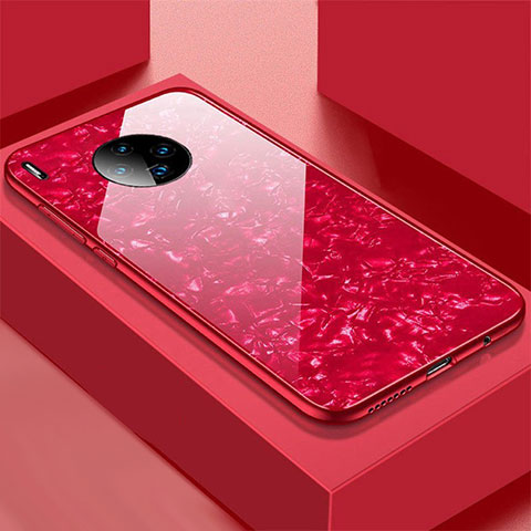 Silikon Schutzhülle Rahmen Tasche Hülle Spiegel M02 für Huawei Mate 30 Rot