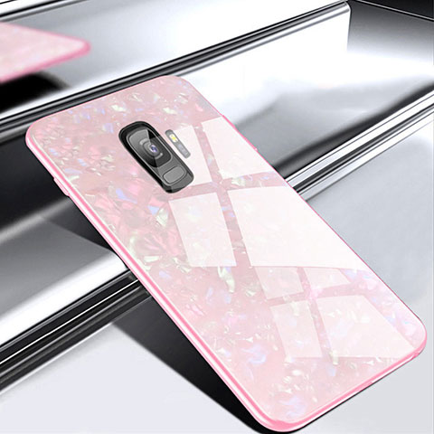 Silikon Schutzhülle Rahmen Tasche Hülle Spiegel M02 für Samsung Galaxy S9 Rosegold