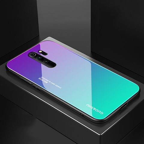 Silikon Schutzhülle Rahmen Tasche Hülle Spiegel M02 für Xiaomi Redmi Note 8 Pro Cyan